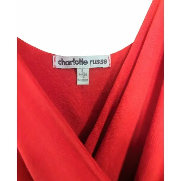 Charlotte Russe Large Womens Jumpsuit Wide Leg Plunge V-Neck NEW - Picture 8 of 8